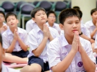 พิธีแสดงตนเป็นพุทธมามกะและกิจกรรมบริหารจิตเจริญปัญญา ระดับชั ... Image 112